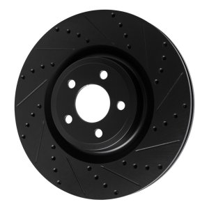 Ford Explorer Brake Rotor (1) - Front Right - R1 Concepts - Drilled & Slotted - Black - `20-`25